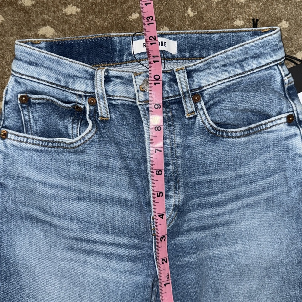 RE/DONE 90s High Rise Ankle Crop in Bright Faded Blue Sz 25 NWT - Picture 7 of 9